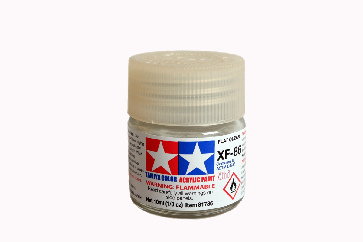 TAMIYA Acrylic Paint 10ml - XF-86 Flat Clear - Model Kit Paint Humbrol