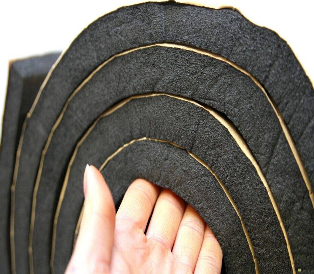 15mm Campervan Insulation and Floor Soundproofing, Adhesive Black Foam , 5m x 1m
