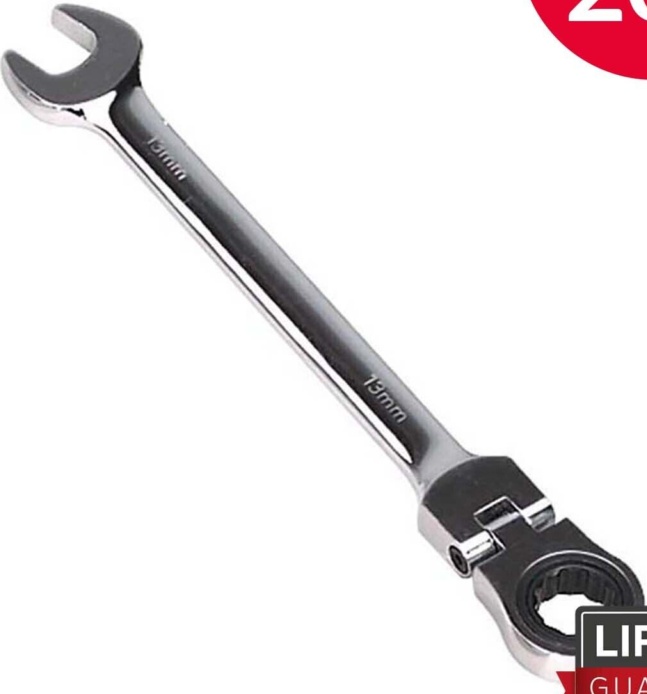 Sealey FHRCW13 Premier Flexi-Head Ratchet Combination Spanner 13mm
