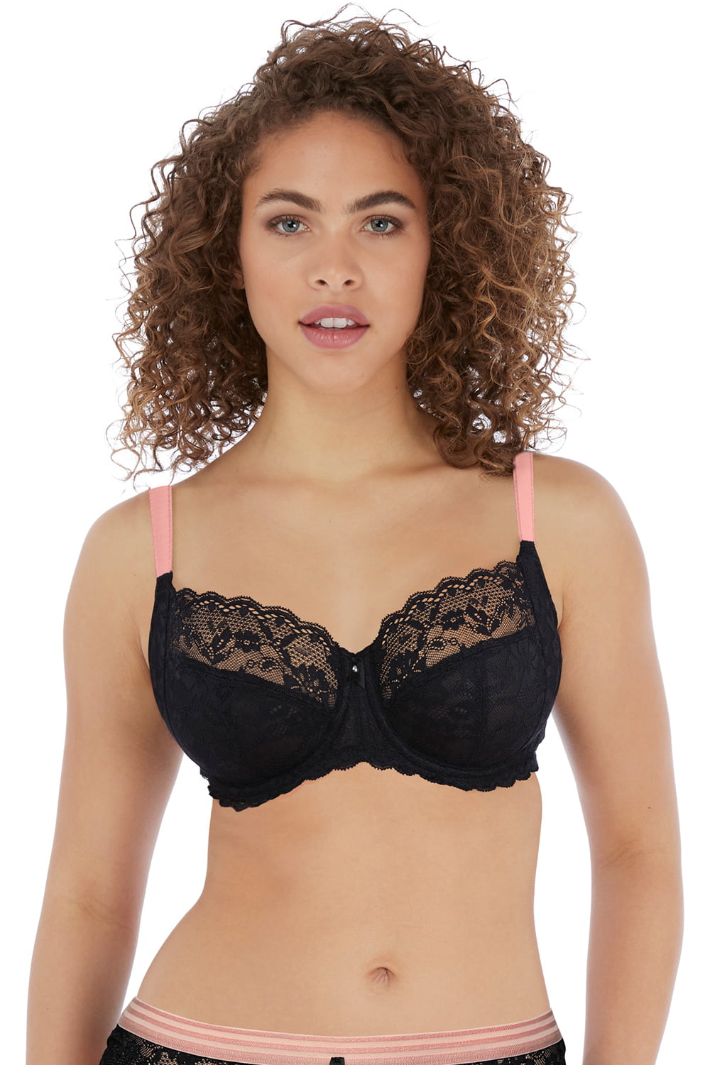 Freya Women's Black Offbeat Side Support Bra In 34Ff