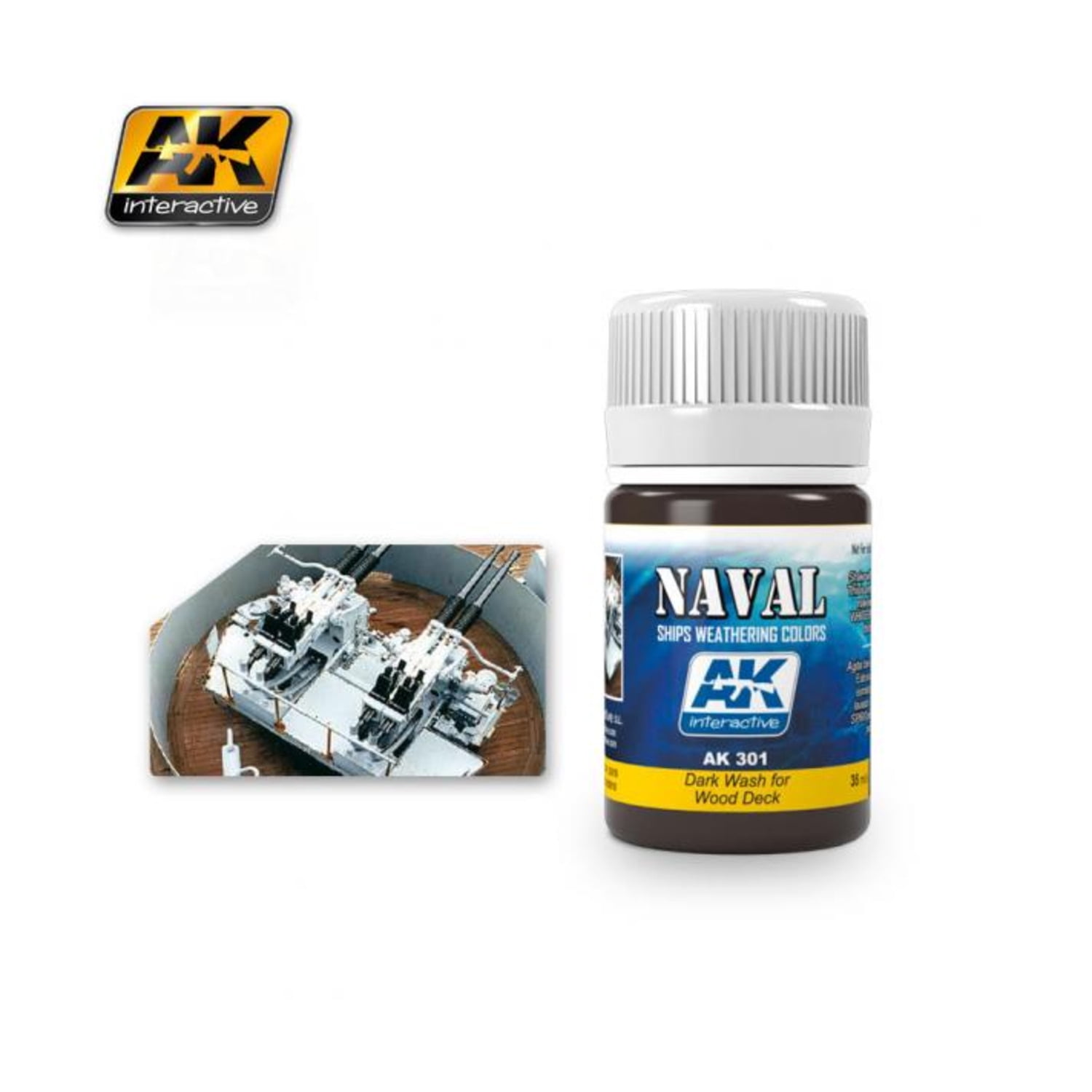 AK Interactive AK301 - Dark Wash For Wood Decks 35Ml - New