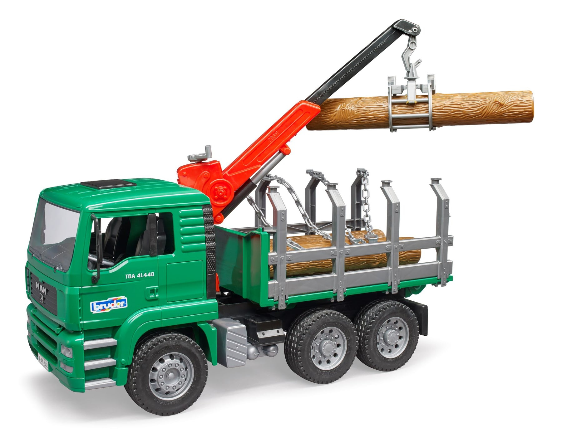 Bruder 02769 MAN Timber Truck with Loading Crane & 3 Trunks 1:16 scale forestry
