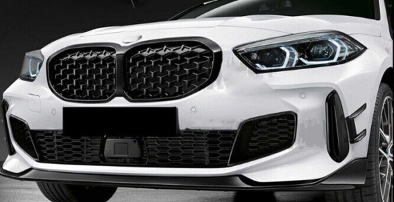 GLOSS BLACK BODYKIT FOR BMW 1 SERIES F40 2019+ FRPONT SPLITTER DIFFUSER M SPORT