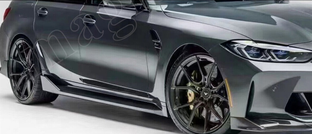 Carbon Look Side Skirts Extension for BMW G82 M4 Coupe G83 Convertible 2021-2023