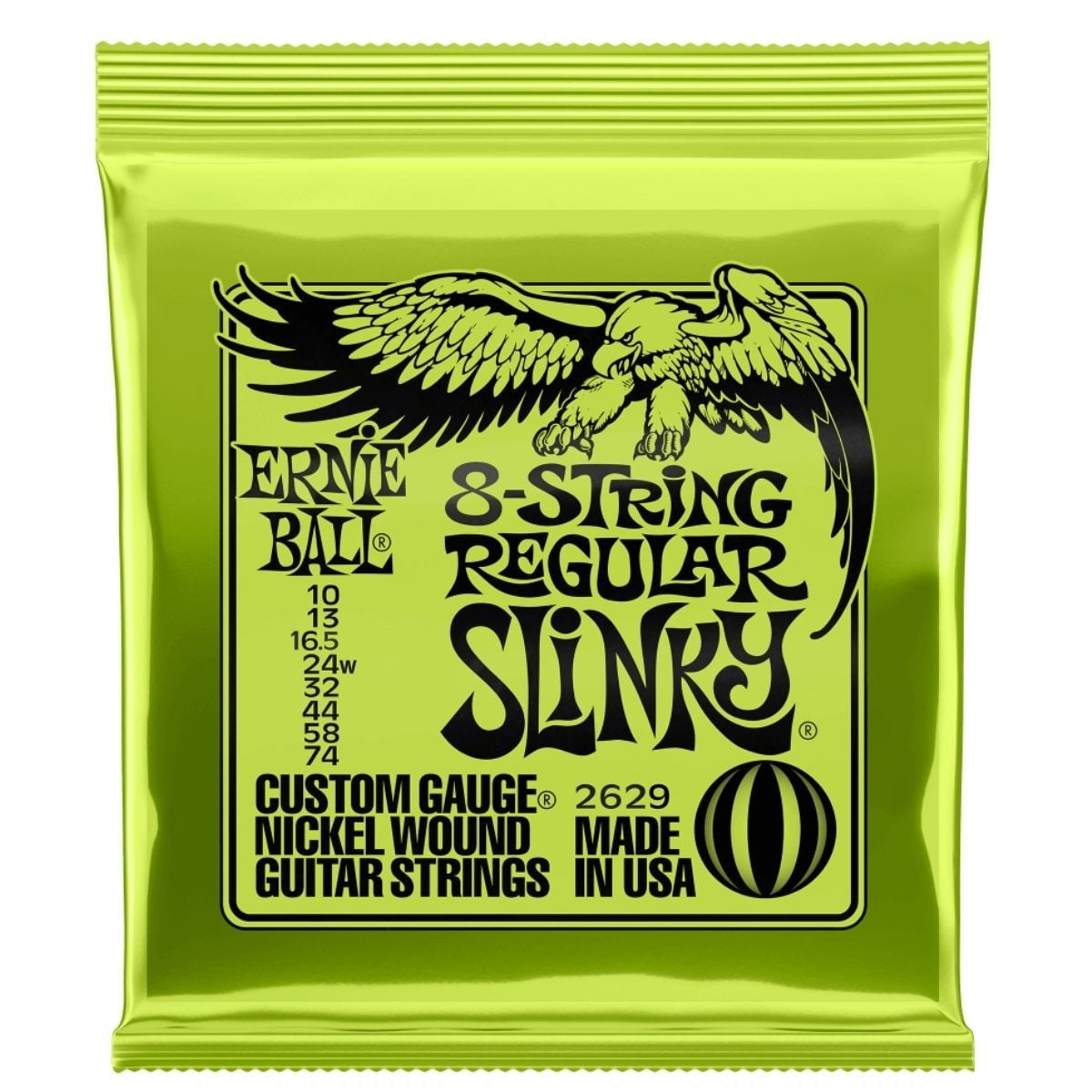 Guitar Strings Electric Ernie Ball 2629  Regular Slinky 8 String 10-74