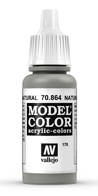 Vallejo Model Colour Natural Steel Metallic Acrylic 17ml Dropper Bottle - 70.864