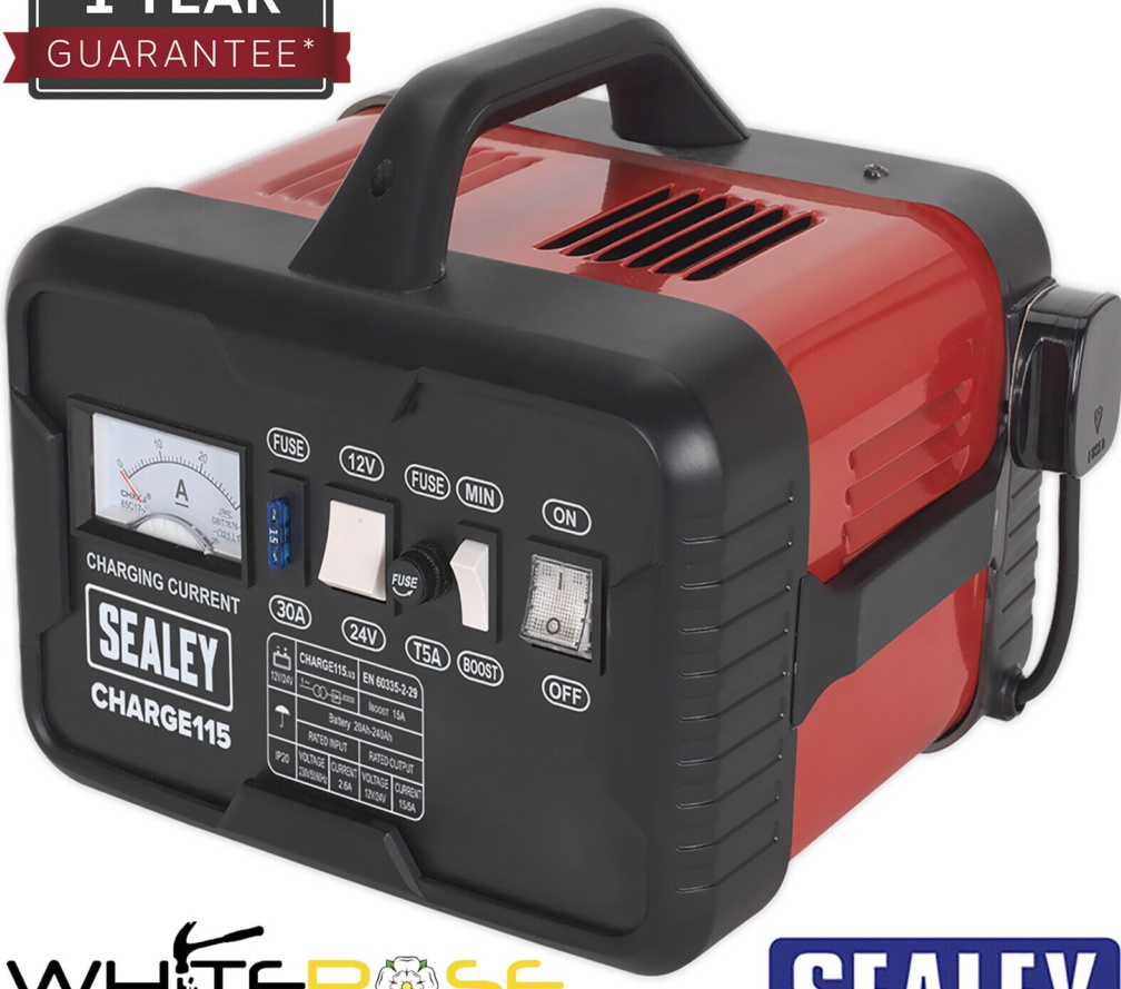 Sealey CHARGE115 12/24V Battery Charger 19A 230V
