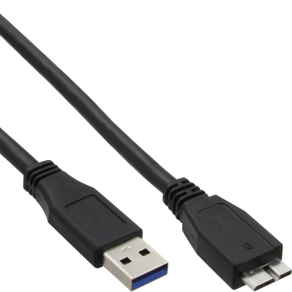 46 cm USB 3.0 Kabel, A an Micro B, schwarz, 0,46m, für Western Digital, Seagate,
