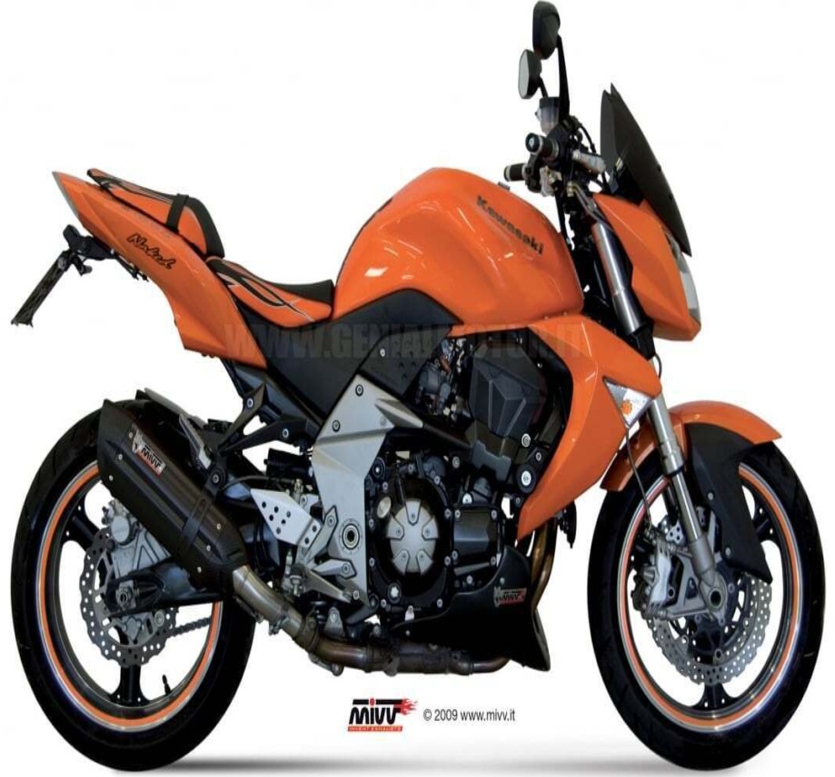 Mivv Approved Exhaust Mufflers Suono Black Steel for Kawasaki Z 1000 2007 > 2009