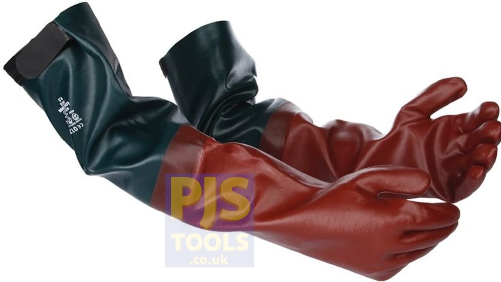 Polyco long john pvc rubber glove 25in gauntlet ponds chemicals drains fishing