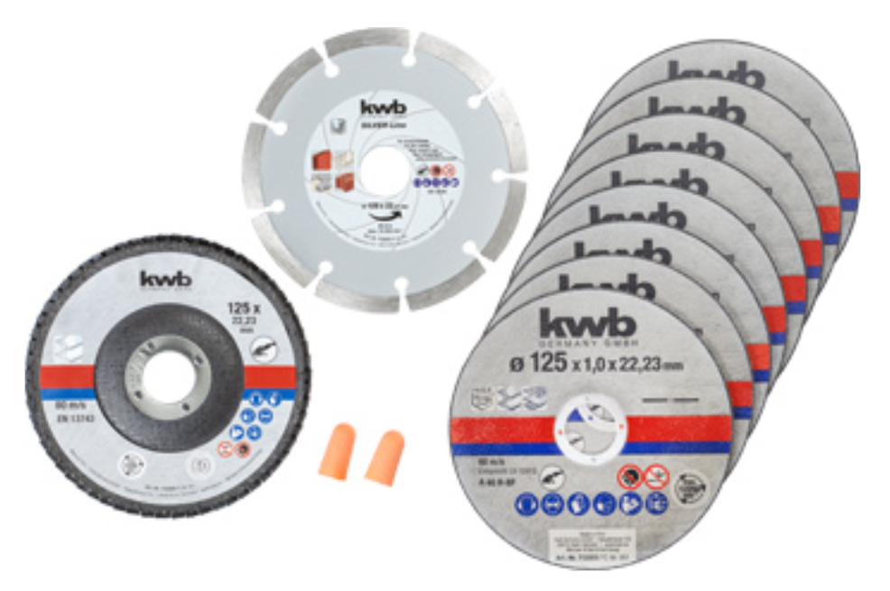 kwb cutting disc set 125mm 10 pcs for Metal and stone cutting
