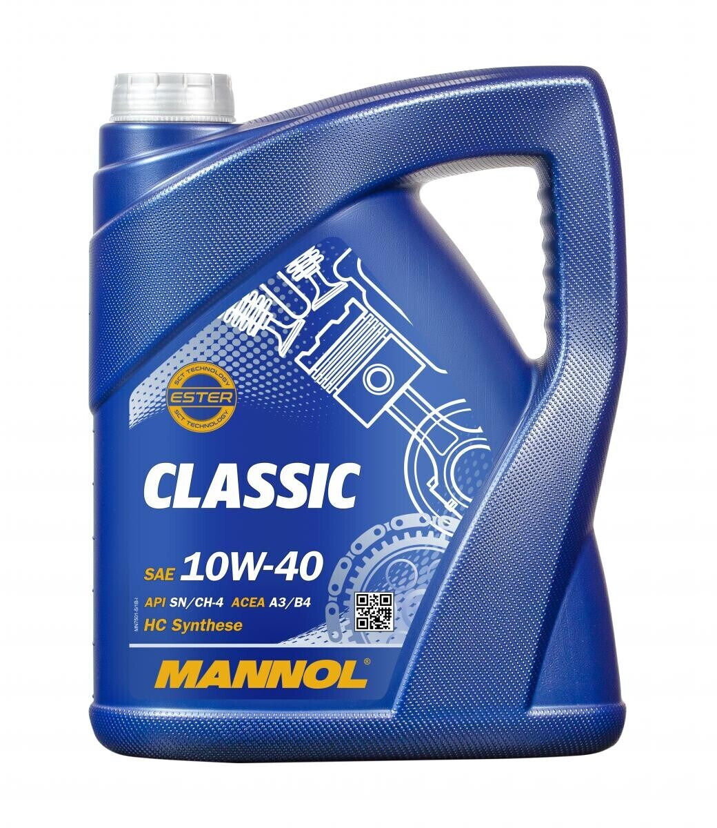 5L Mannol Classic 7501 10W-40 A3/B4 HC Synthetic Engine Oil - 5 Litres