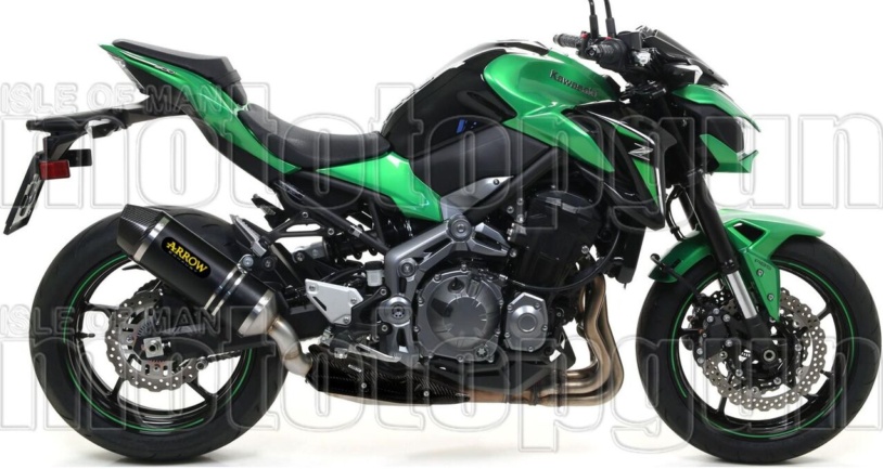 Exhaust Arrow Race tech AKN Aluminium Black Kawasaki Z 900 2017 > 2020