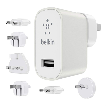 Belkin 2.4A Global Travel Kit USB Charger for iPhone iPad Tablet Smartphone