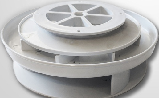 WHITE Rotary Van Roof Vent Extractor Wind Driven Spinning Fan - For Ford Transit