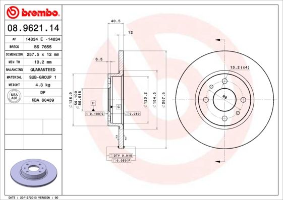 Brembo Brake Disc Pair - 08962114