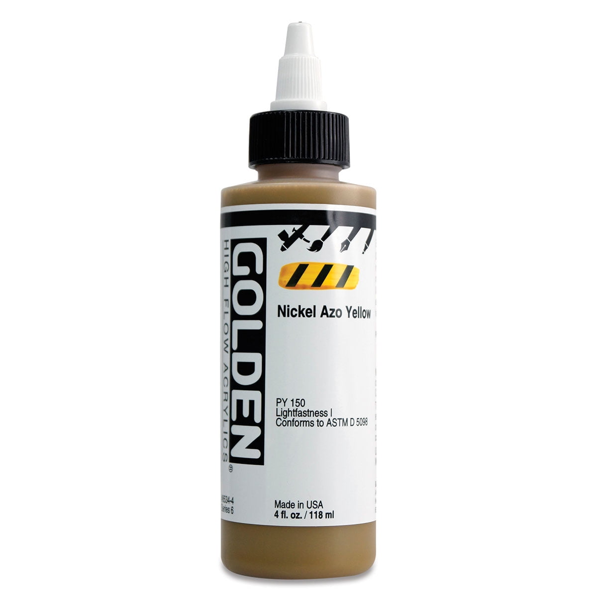 Golden : High Flow : Acrylic Paint : 118ml (4oz) : Nickel Azo Yellow