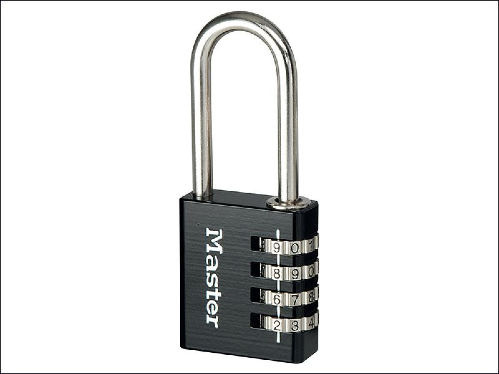 B&Q -  Black Aluminium Combination Open Shackle Padlock (H)102mm (W)40mm - Image 4