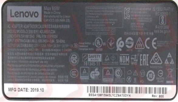 Original LENOVO 65W 20V USB-C Power Adapter 3.25A for ThinkPad T480s T480