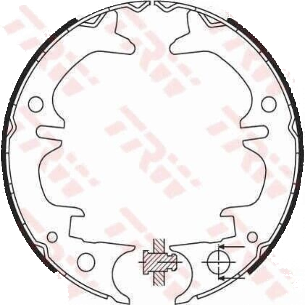 Rear TRW-OE GS8430 Brake Shoe Set, parking brake for TOYOTA