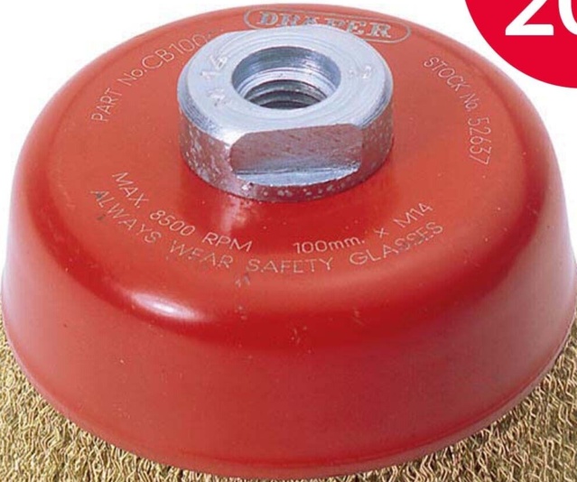 Draper 52637 Draper Expert Brassed Steel Crimped Wire Cup Brush 100mm M14