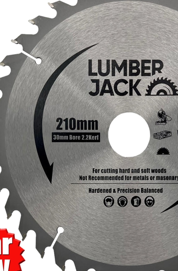 Lumberjack TCT Circular Saw Blade 210mm x 30mm x 36T for Mitre & Table Saws