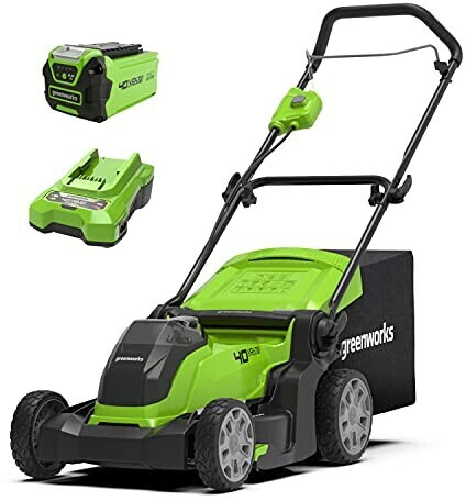 Greenworks G40LM41 40v Cordless Rotary Lawnmower 400mm 1 x 2ah Li-ion Charger