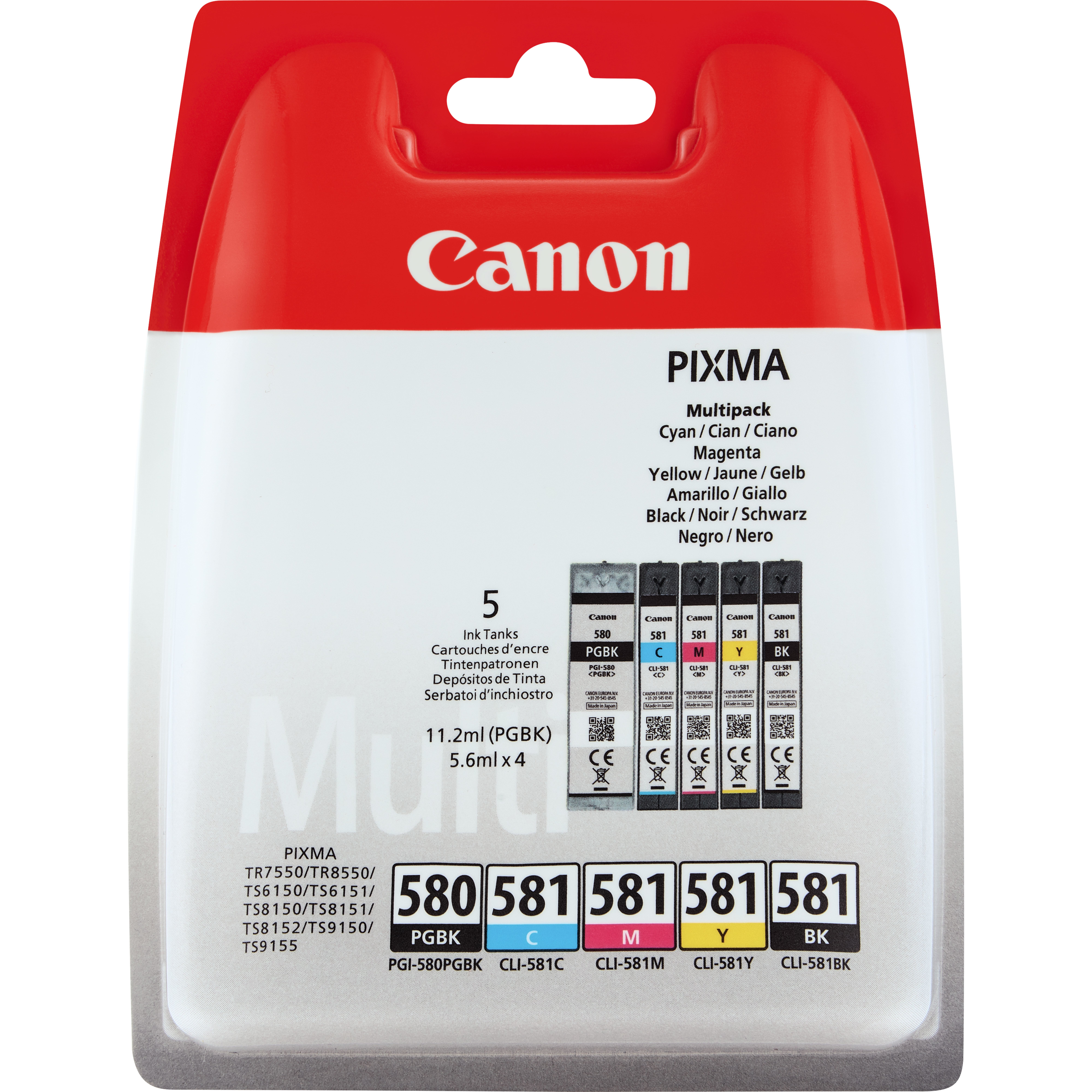 Canon PGI-580 / CLI-581 Ink Cartridge Multipack PIXMA TR7550 TR8550 (2078C005)