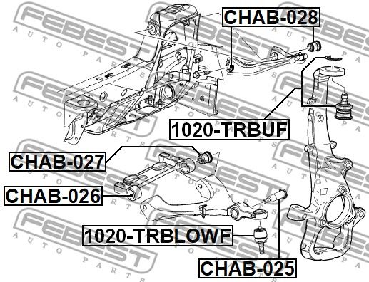 2x MOUNTING CONTROLTRAILING ARM CHAB-025 FOR BUICK  SAAB  GMC  CHEVROLET
