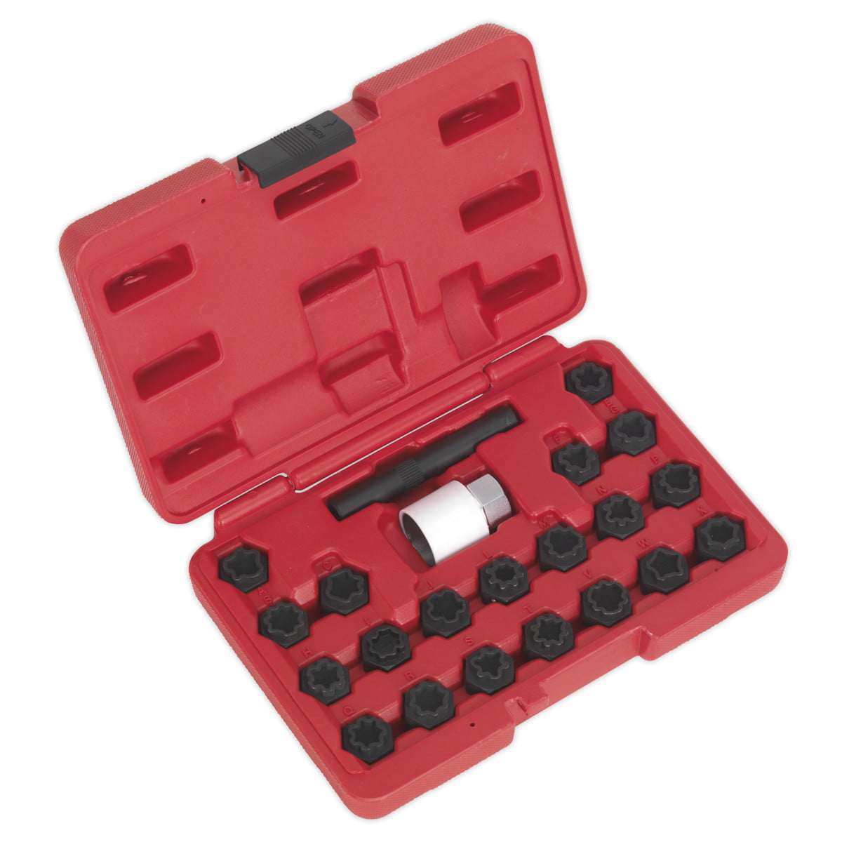 Sealey Locking Wheel Nut Key Set 22pc Audi Garage Storage Case