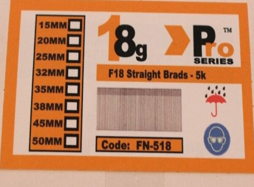 18g brad nails 38mm 5000