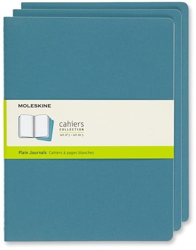 Set Of 3 Moleskine Extra Large Plain Cahier Journals: Brisk B... - 8058647629636