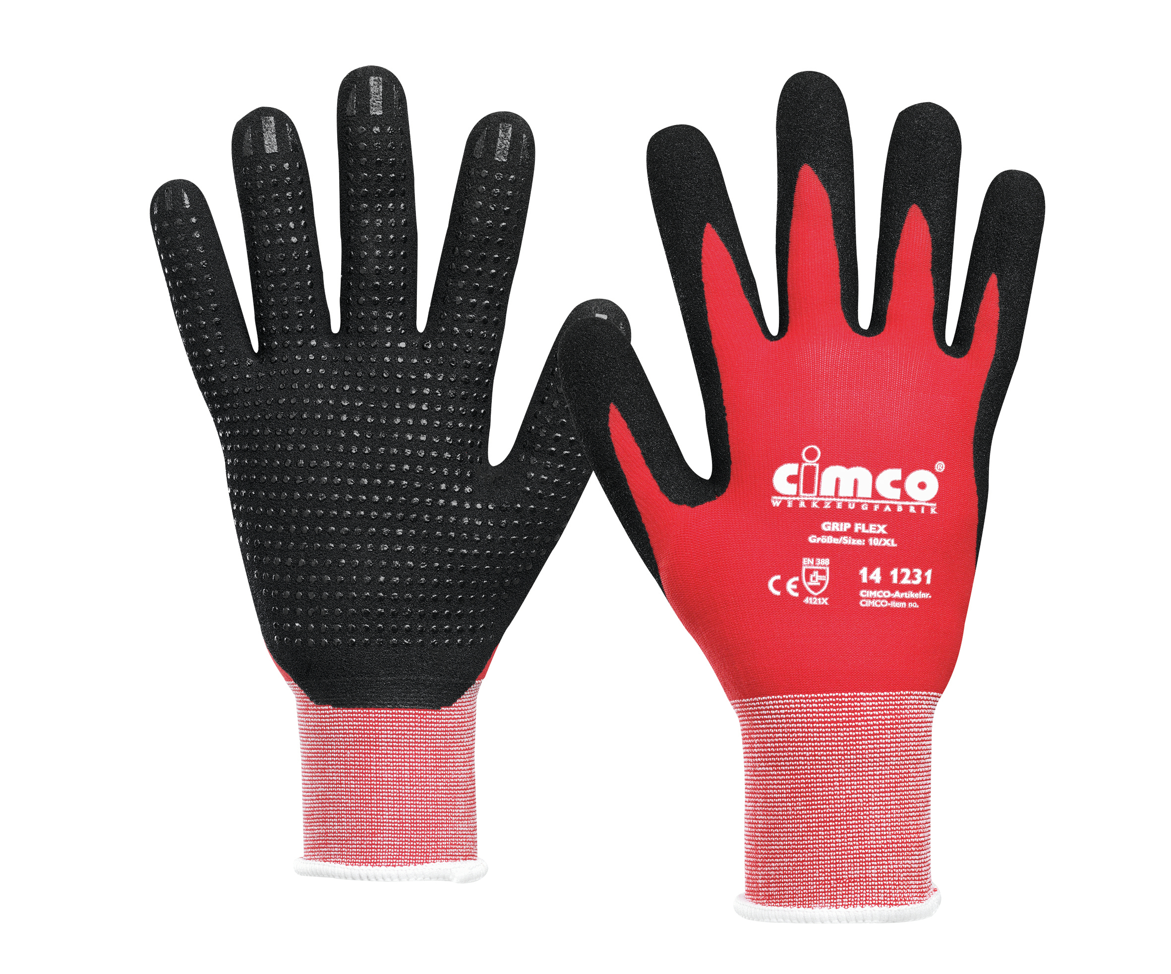 Cimco Grip Flex Protective Glove Nitrile Knobs Size 10/XL