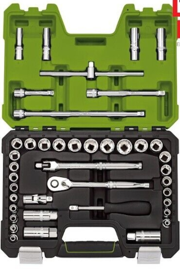 Draper 04464 41 Piece 3/8in Sq Drive Expert Combined MM/AF Socket Set - Green
