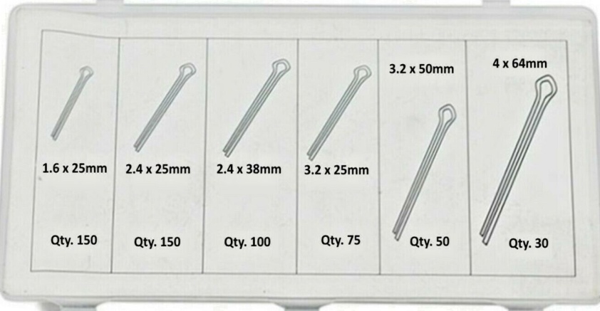 COTTER PINS PACK SPLIT RETAINING HAIR PIN ASSORTMENT SET OF 555 IN STORAGE CASE