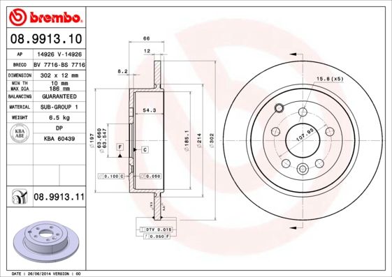 Brembo 08.9913.11 Prime Brake Disc - Image 14