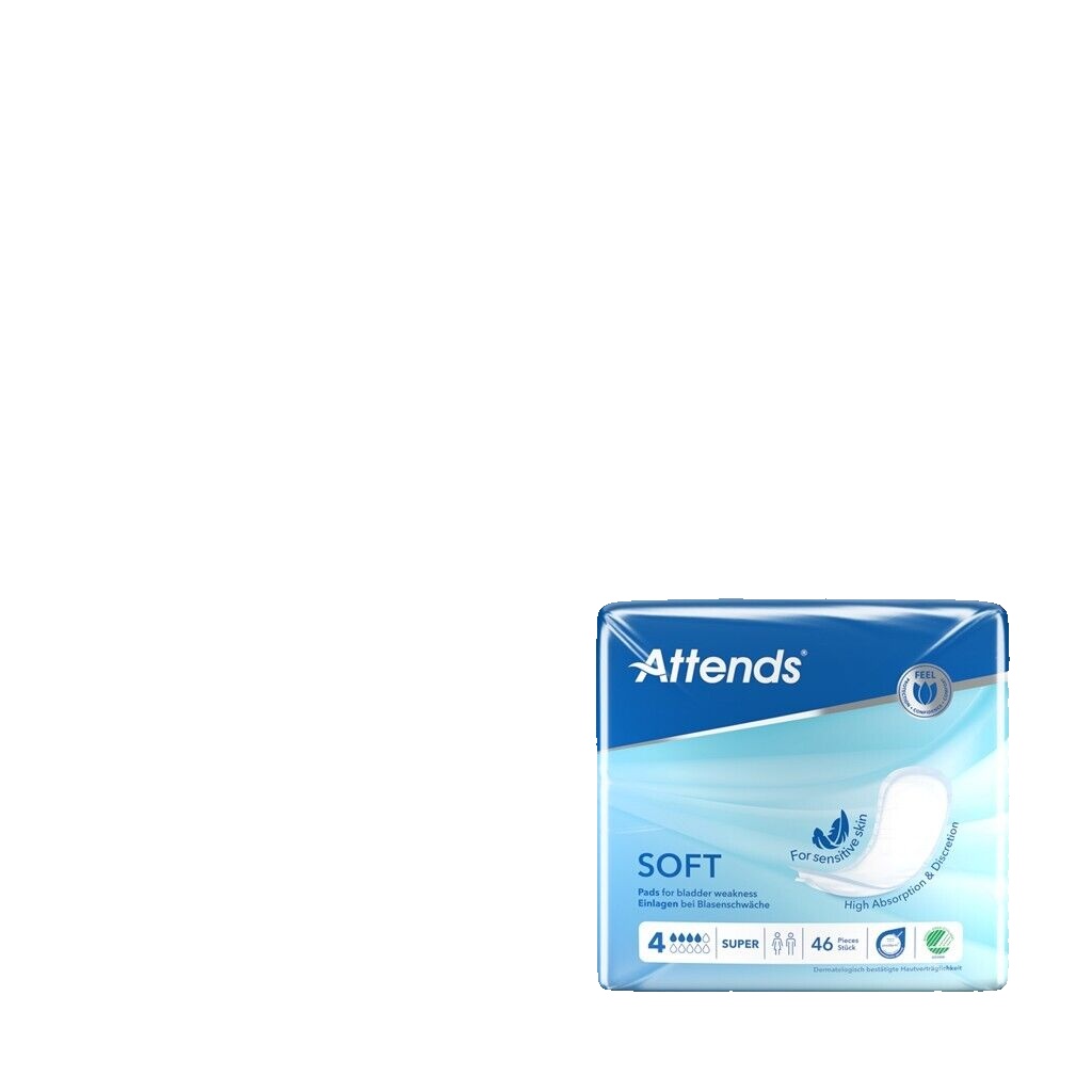 Attends Soft 6 Unisex Discreet Large Incontinence Pads - Pack of 38