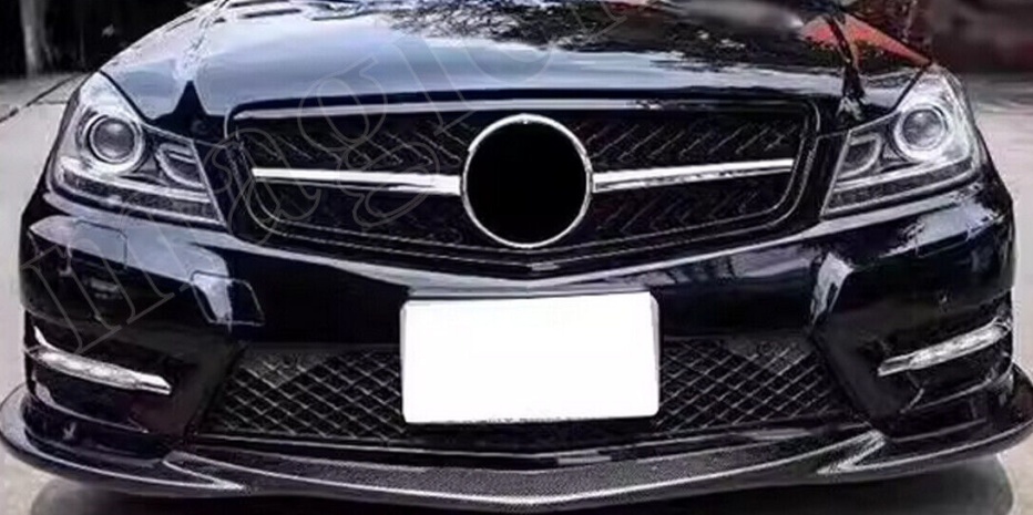 1x CARBON LOOK FRONT SPLITTER LIP SPOILER FOR MERCEDES C CLASS W204 LCI 11-2014