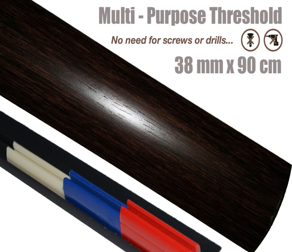 Dark Oak Multi-Purpose Threshold Strip 38mmx90cm Multi-Height&Pivot