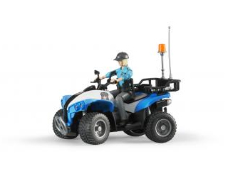 Bruder 63010 bworld Police Quad with police officer 1:16 scale policeman bike
