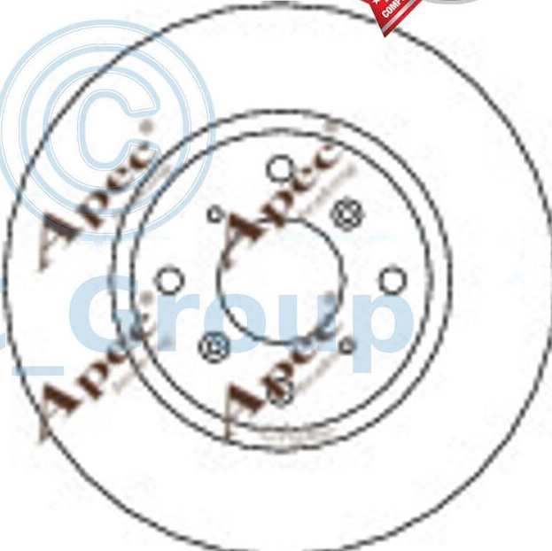 APEC DSK693 Brake Disc Front Vented 282mm Outer Ø Fits Honda Civic Prelude