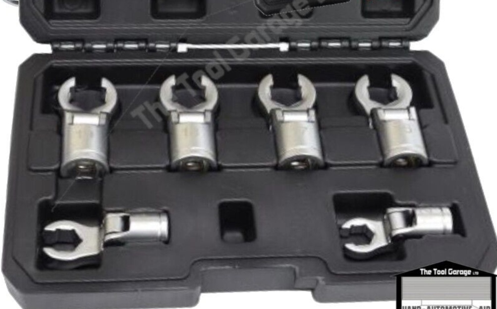 US PRO Tools 6PC 3/8'' DR Flexible Crows Foot Wrench Set Chrome 6PT 12mm -19mm - Image 2