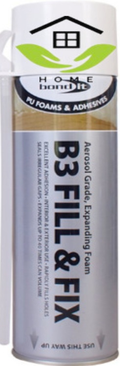 2x Expanding Foam Fix And Fill Aerosol Grade B3 PU BOND IT Foam spray 750ml