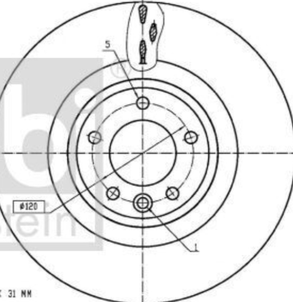 FEBI BILSTEIN BRAKE DISC FRONT LAND ROVER DISCOVERY RANGE ROVER