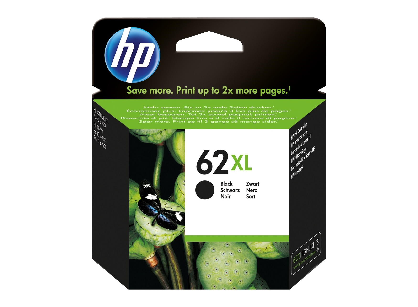 Original HP 62XL Black High Yield Ink Cartridge for ENVY 5640 5660 7640
