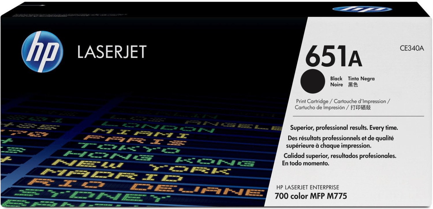 Hp 651A CE340A Original Laser Toner Cartridge Single Pack Black 1 Each 13500 Pag