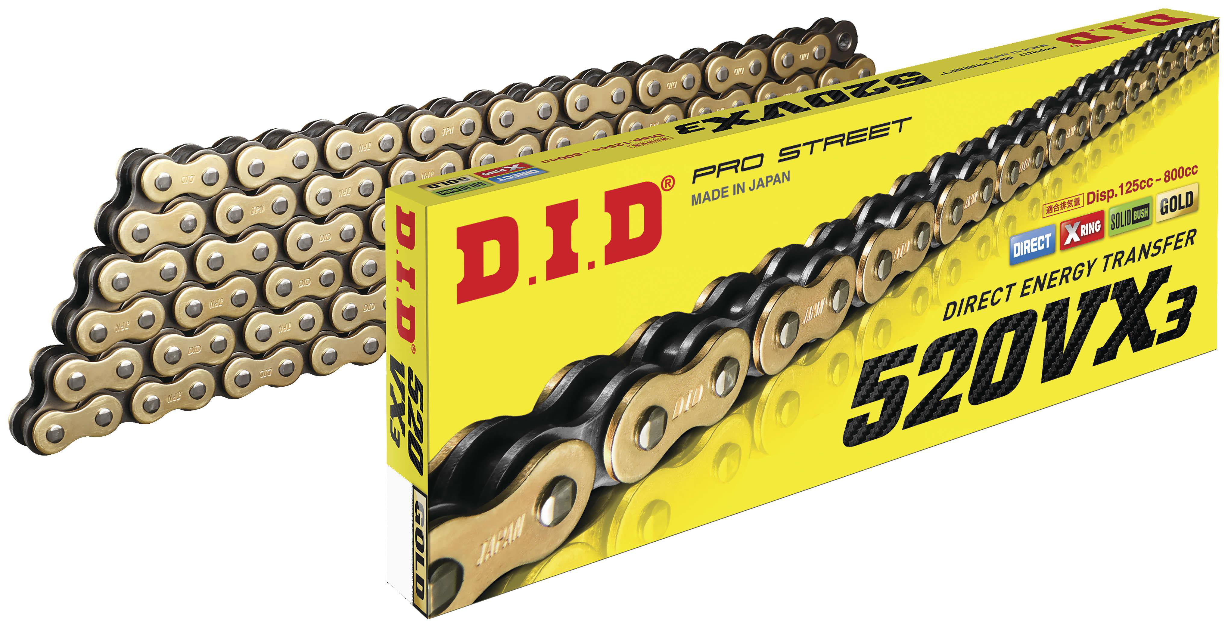 DID 520 VX3 (G&B) Chain 118 Links For Motorcycle Parts Accessories