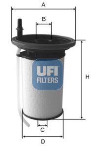 FILTRO CARBURANTE UFI 26.052.00 FIAT PANDA VAN (312, 319) 1.3 D MULTIJET