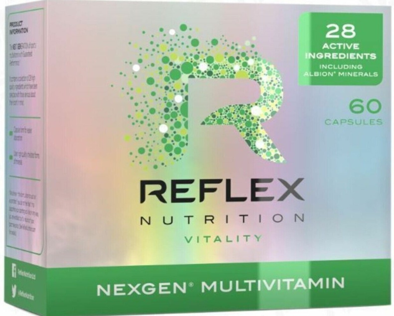 REFLEX NUTRITION NEXGEN MULTIVITAMIN vitamin mineral formula enzymes 60 caps