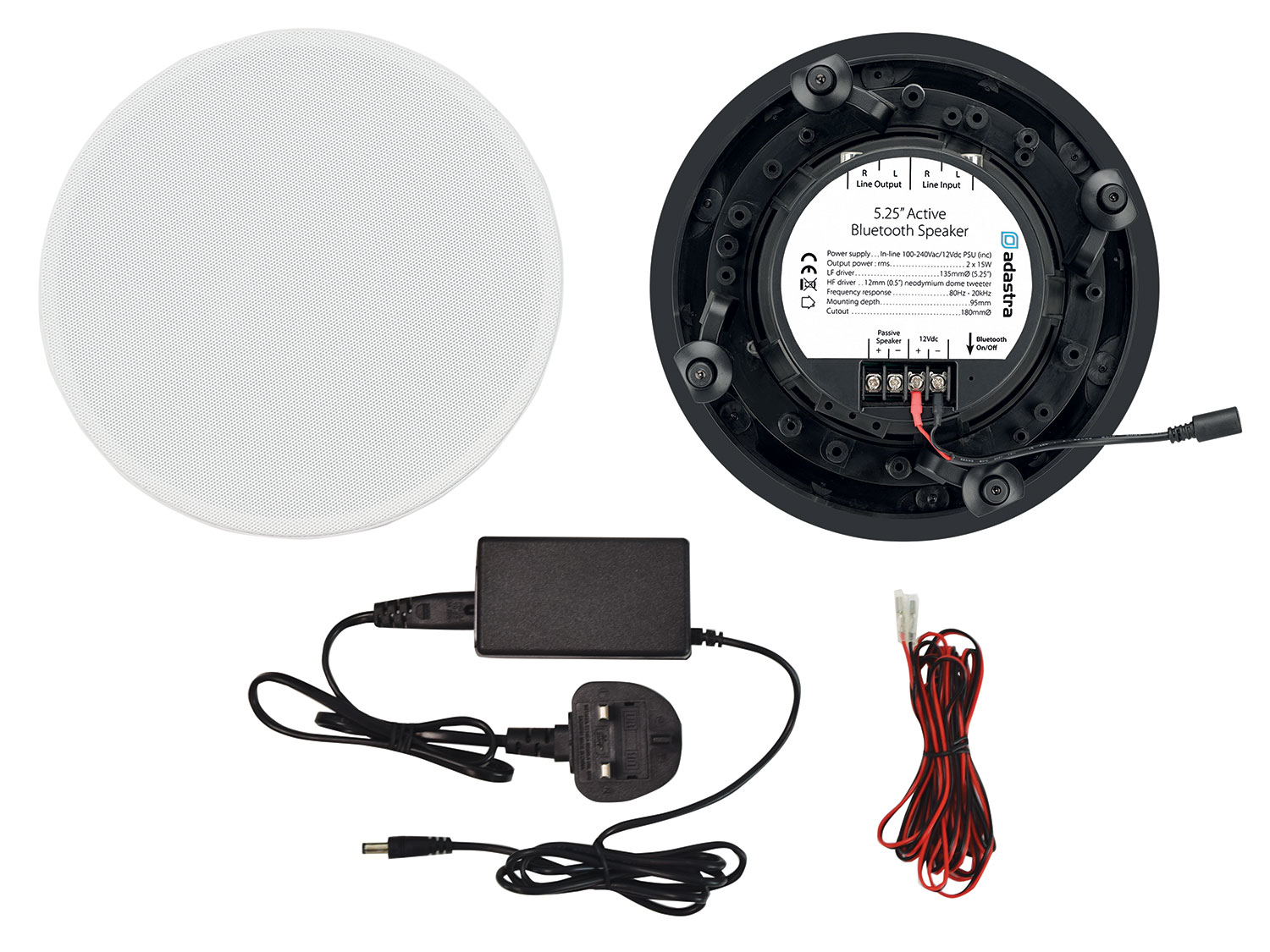 ADASTRA BLUETOOTH CEILING SPEAKERS 5.25"" Wireless PAIR Bedroom Install Kitchen